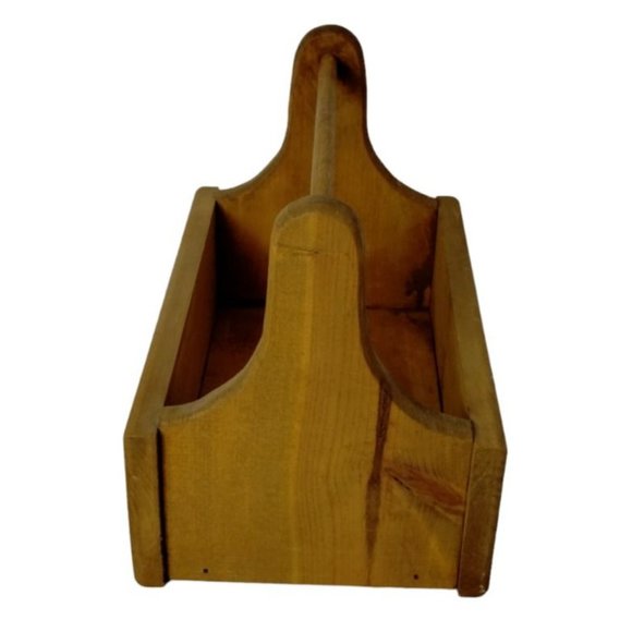 Vintage Beanies Handmade Wooden Toolbox Storage with Handle 13 x 8 in - Picture 4 of 8